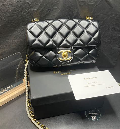 chanel toiletries bag|Chanel makeup bag free gift.